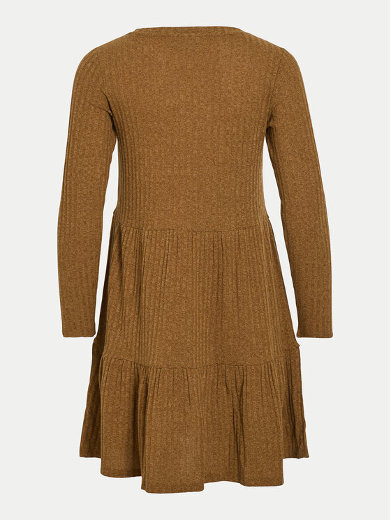 Vila Vila Трикотажна сукня Elita 14103271 Коричневий Regular Fit