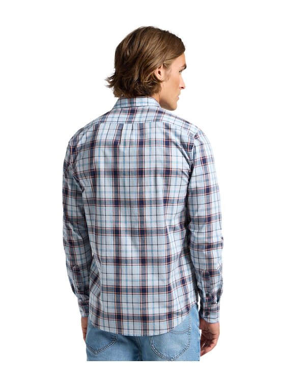 Lee Lee Koszula BUTTON DOWN Szary Regular Fit