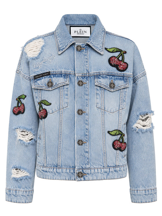 PHILIPP PLEIN PHILIPP PLEIN Kurtka jeansowa 31763 Niebieski Regular Fit
