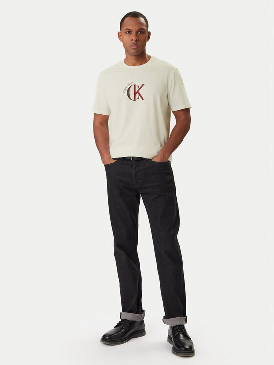 Calvin Klein Jeans Calvin Klein Jeans Póló 2Tone Graphic LV14RE829G Fehér Regular Fit