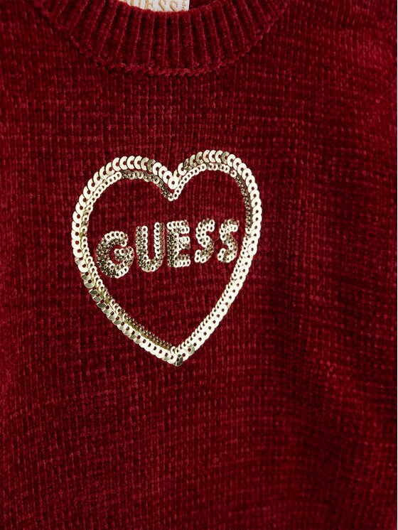 Guess Guess Komplet sweter i spódnica K6BG03 Z1290 Czerwony ciemny Regular Fit