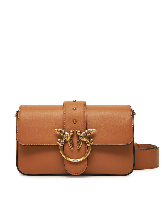 PINKO Kabelka Love One Mini Slouchy Fl PE 25 PLTT 104340 A0QO Hnedá
