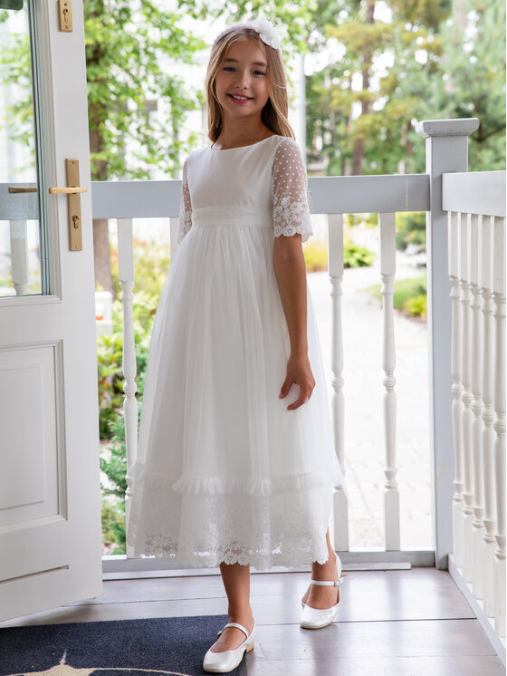 SLY SLY Sukienka 4SM-20A Biały Comfortable Fit