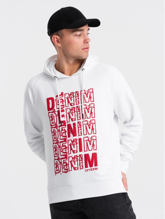 Ombre Ombre Mikina OM-SSPS-0158 Bílá Regular Fit