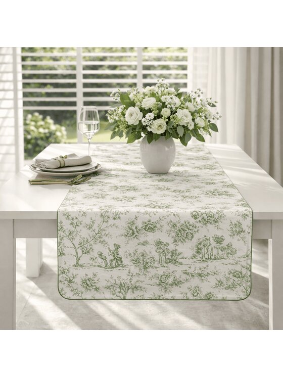 Roseberry Home Roseberry Home Bieżnik Toile de Jouy Green Zielony
