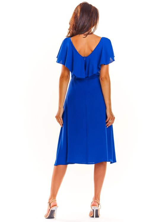 Awama Awama Sukienka letnia A304 Niebieski Basic Fit