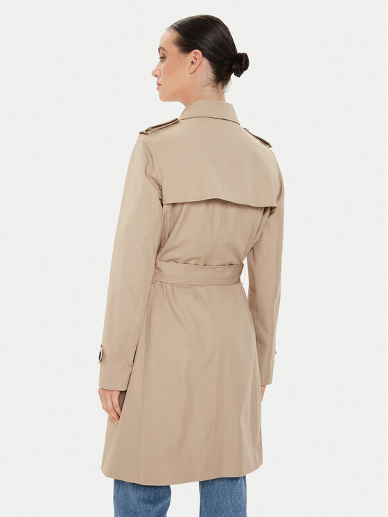Tommy Hilfiger Tommy Hilfiger Trench WW0WW42133 Bej Slim Fit