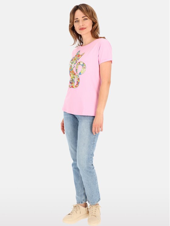 Perso Perso T-Shirt TCE245036F Różowy Regular Fit
