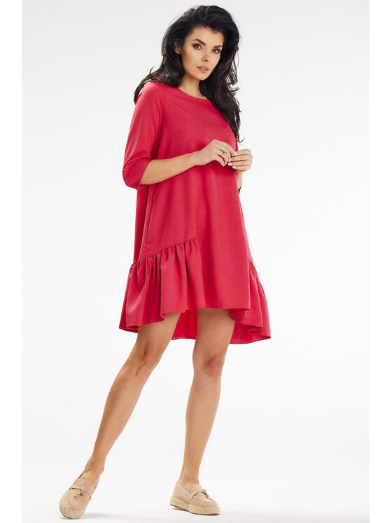 Awama Awama Sukienka letnia A648 Fioletowy Basic Fit