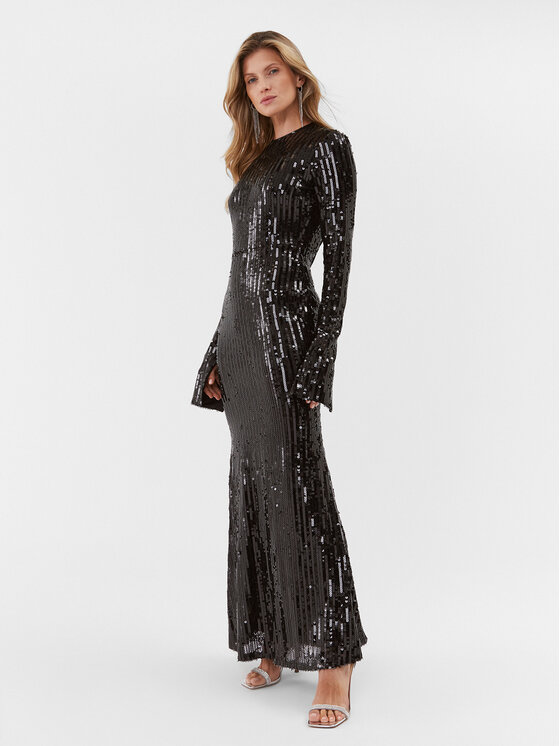 ROTATE ROTATE Večerní šaty Sequin 111349100 Černá Slim Fit