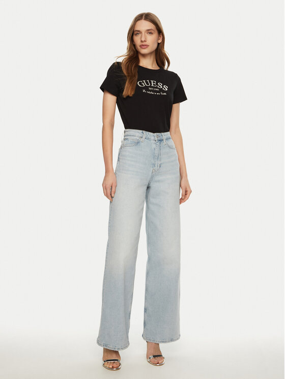 Guess Guess T-shirt V5RI16 J1314 Crna Shirt Fit