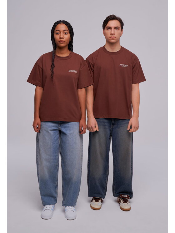 2005 2005 Tričko basic Hnedá Oversize