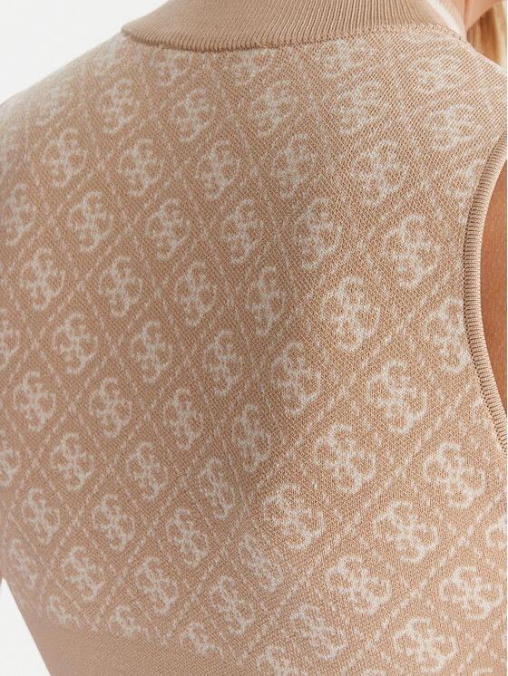 Guess Guess Μπλουζάκι W3YR26 Z37K0 Μπεζ Slim Fit