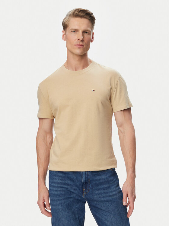 Tommy Jeans Tricou DM0DM22504 Bej Regular Fit