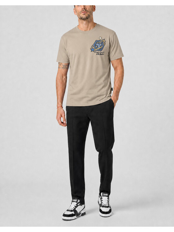 PHILIPP PLEIN PHILIPP PLEIN T-Shirt 31111 Beżowy Regular Fit