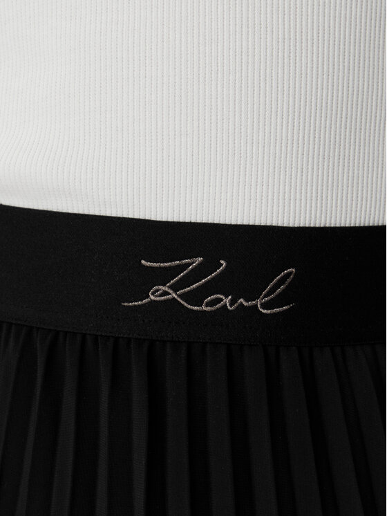 KARL LAGERFELD KARL LAGERFELD Rakott szoknya B2W12003 Fekete Regular Fit