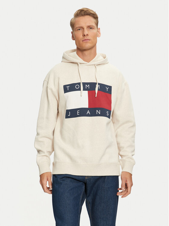 Tommy Jeans Džemperis ar kapuci DM0DM20591 Bēšs Relaxed Fit