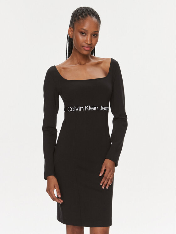 Calvin Klein Jeans Φόρεμα καθημερινό J20J221989 Μαύρο Slim Fit
