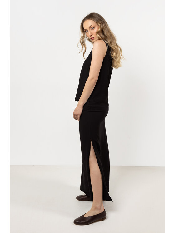 Awama Awama Spódnica A717 Czarny Basic Fit