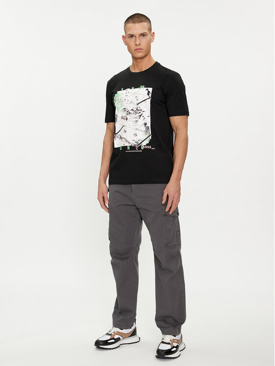 BOSS Boss Tričko Te_Cassatte 50516003 Čierna Regular Fit