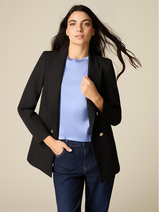 Oltre Oltre Giacca da abito Q810R004608N033 Nero Slim Fit