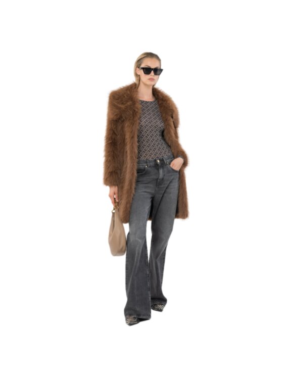 PINKO Pinko Halenka BLUZKA DAMSKA Z DŁUGIM RĘKAWEM Z LOGO Černá Slim Fit
