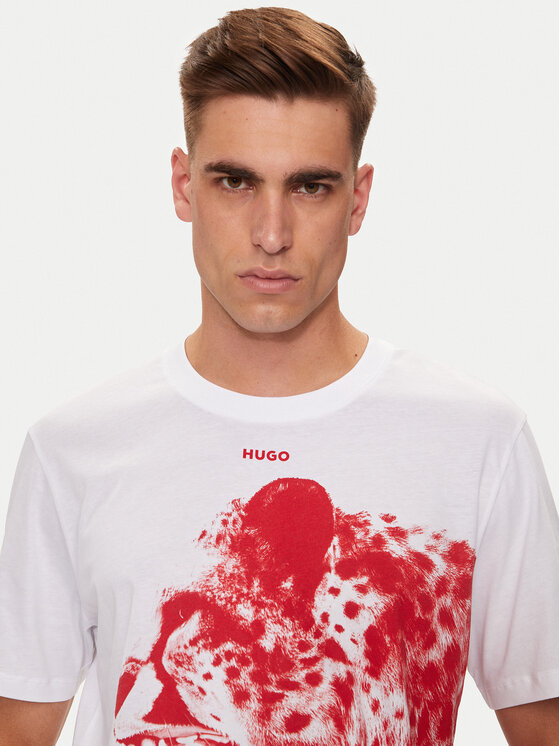 HUGO Hugo T-shirt Dikobra 50519013 Bijela Regular Fit