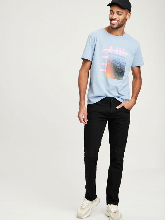 Cross Jeans Cross Jeans T-Shirt 15914-005 Błękitny Regular Fit