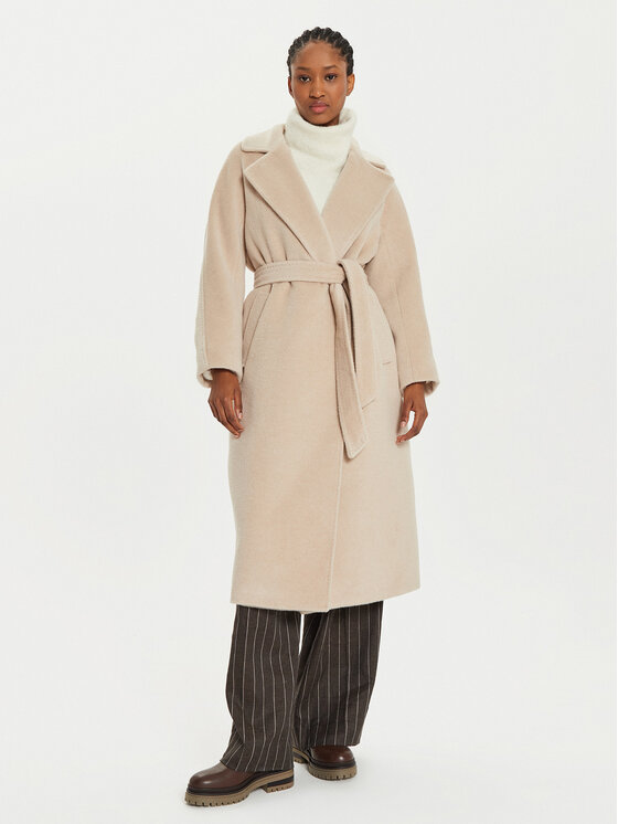 Női Gyapjú kabát Weekend Max Mara, Méret: 34, Bézs, Tempera 2425016102