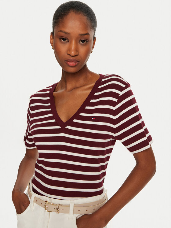 Tommy Hilfiger Tommy Hilfiger T-Shirt WW0WW40584 Dunkelrot Slim Fit