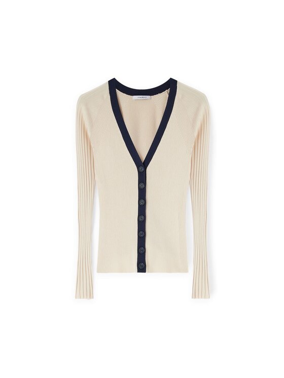 Motivi Motivi Cardigan M362W003445N0S1 Bianco Slim Fit