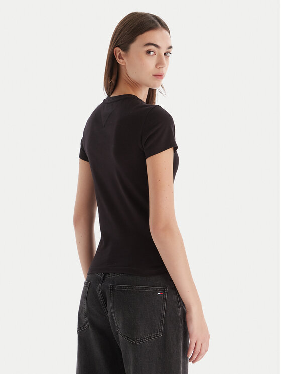 Tommy Jeans Tommy Jeans Тишърт Bling Linear DW0DW21550 Черен Slim Fit