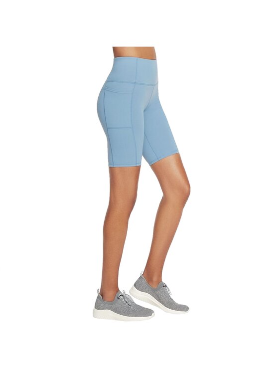 Skechers Skechers Szorty sportowe Skechers Go Walk High Waisted Bike Short Niebieski Regular Fit