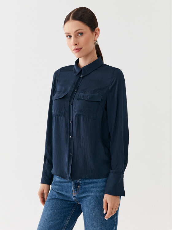 Vero Moda Košeľa Sunny 10260627 Tmavomodrá Regular Fit