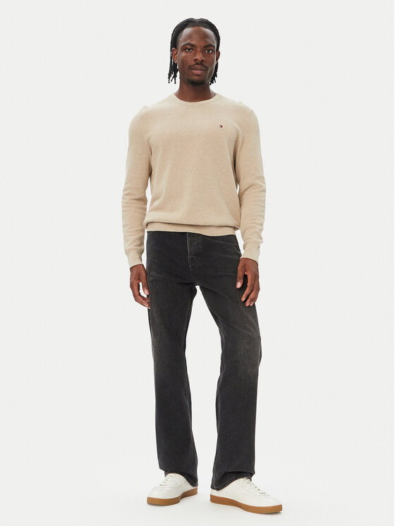Tommy Hilfiger Tommy Hilfiger Sweter Essential MW0MW36347 Beżowy jasny Regular Fit