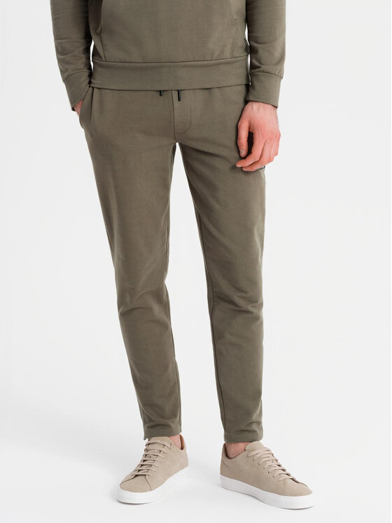Ombre Ombre Komplet dresowy Z107 Khaki Regular Fit