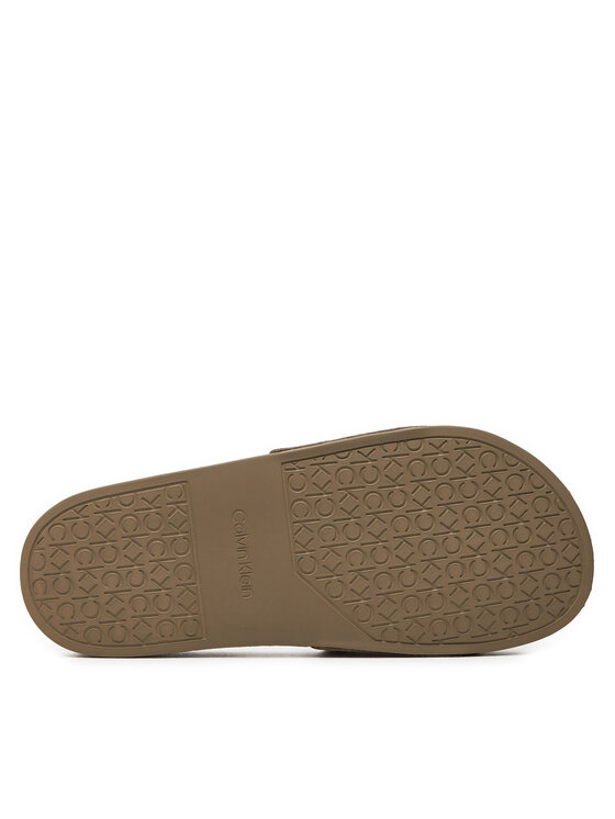 Calvin Klein Calvin Klein Šľapky Pool Slide Wcalvin Met Mono Jacq HW0HW01971 Hnedá