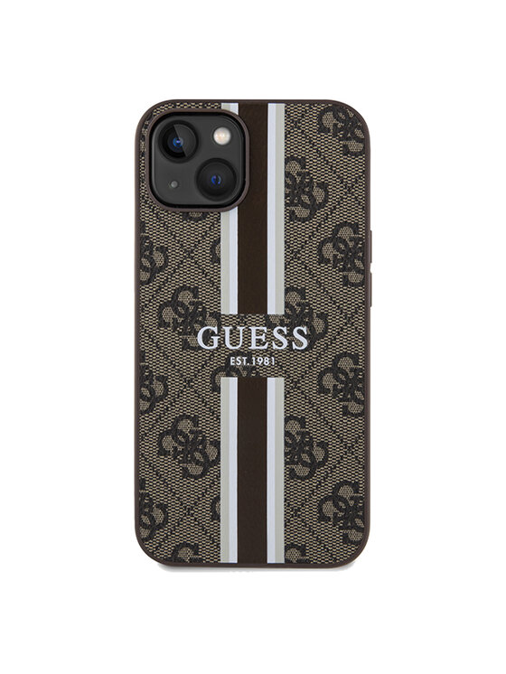 Guess Guess Etui na telefon iPhone 15 / 14 / 13 Brązowy