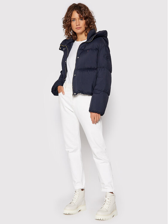 Tommy Hilfiger Tommy Hilfiger Pūkinė striukė WW0WW29933 Tamsiai mėlyna Loose Fit