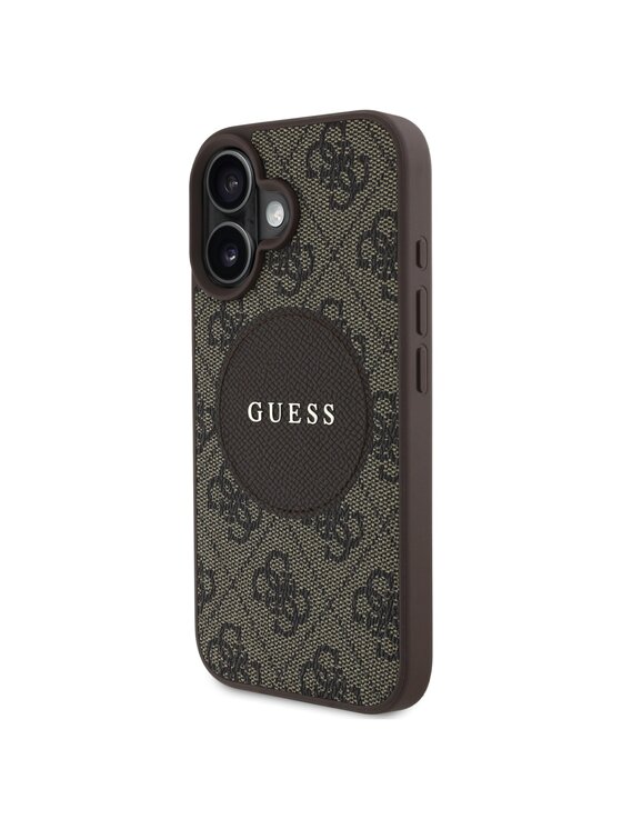 Guess Guess Etui na telefon iPhone 16 Brązowy
