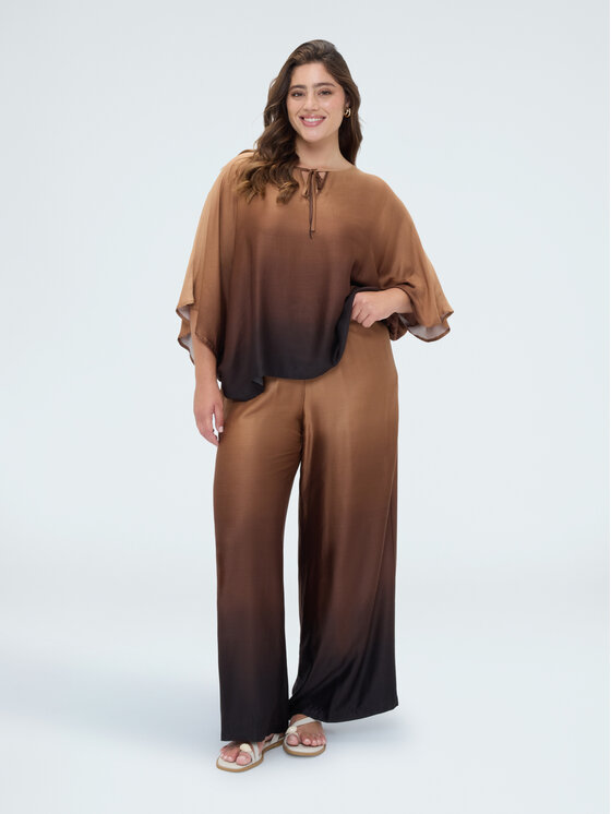 Fiorella Rubino Fiorella Rubino Pantaloni di tessuto P084L002513N0V2 Marrone Over Fit