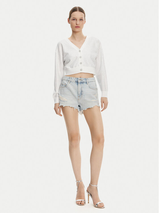 Guess Guess Ζακέτα W5GR08 Z3MN2 Λευκό Regular Fit
