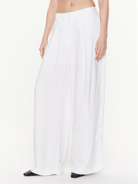 Herskind Herskind Kalhoty z materiálu Lotus 4729840 Bílá Regular Fit