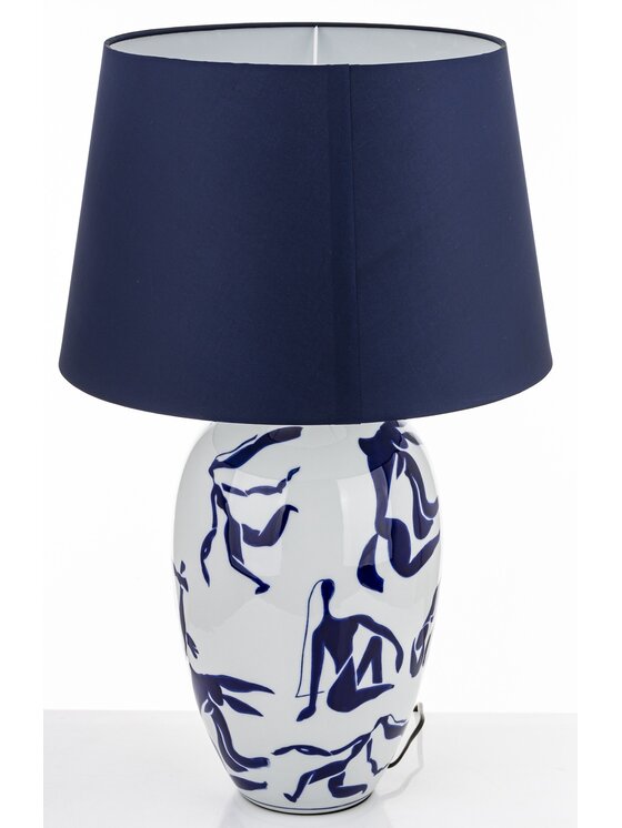 MIAhome MIAhome Lampka nocna Lampa stołowa ceramiczna z kloszem DIVA Niebieski