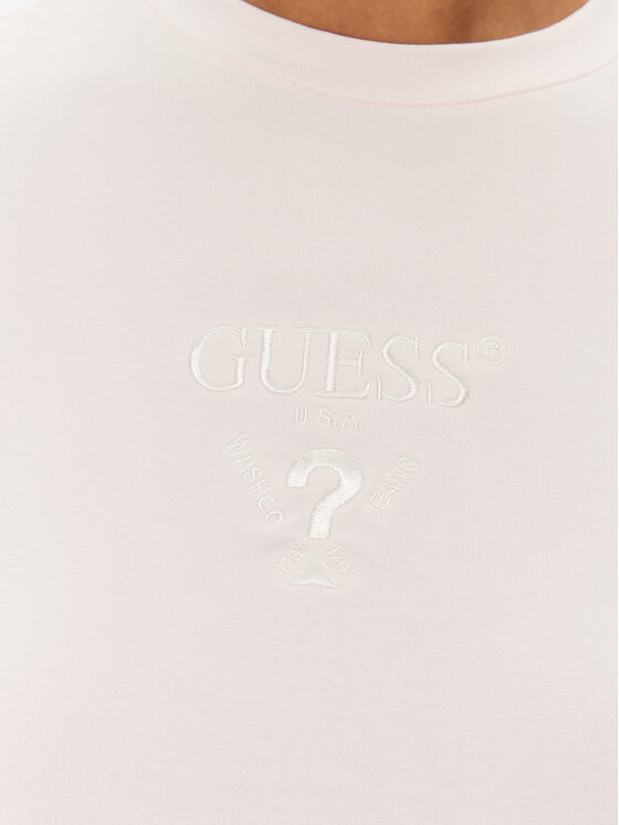 Guess Guess Póló V4YI21 KCDH1 Rózsaszín Slim Fit