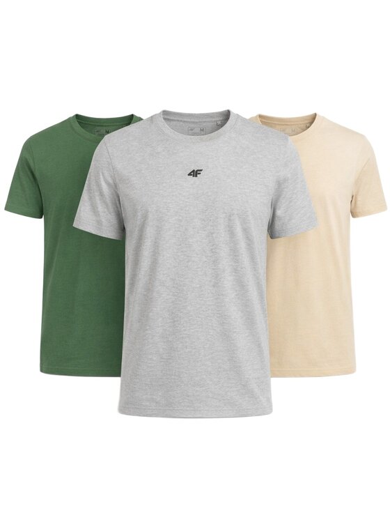 4F 4F T-Shirt Z-TTSHM3947-3-S Biały Regular Fit