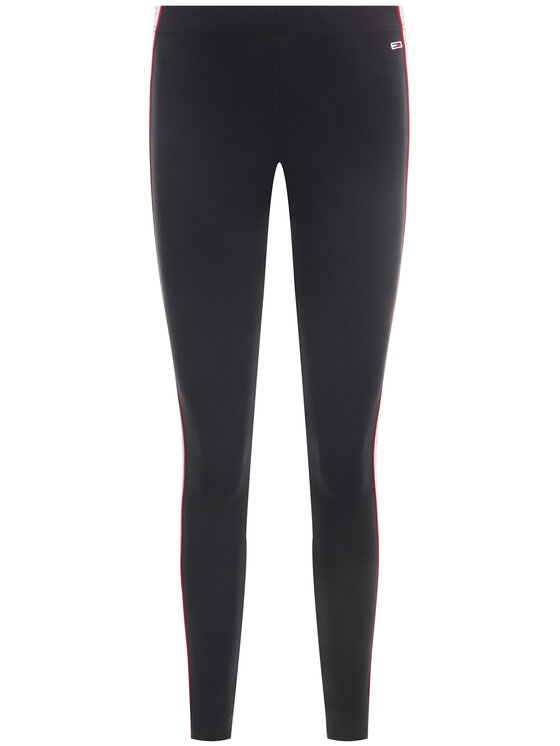 Tommy Jeans Tommy Jeans Leggings Tjw Tape Detail DW0DW07698 Crna Slim Fit