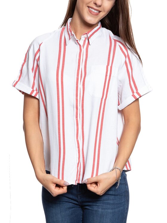 Wrangler Wrangler Koszula RAGLAN SS SHIRT Czerwony Regular Fit