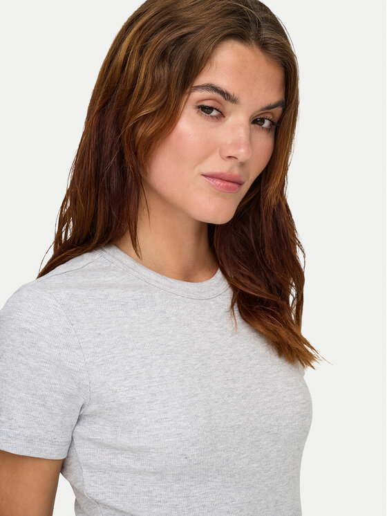 ONLY ONLY Тишърт Val 15339774 Сив Slim Fit