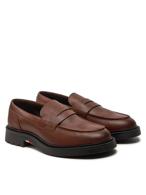 Tommy Hilfiger Tommy Hilfiger Slipper Comfort Lwt Lth Loafer FM0FM05089 Braun